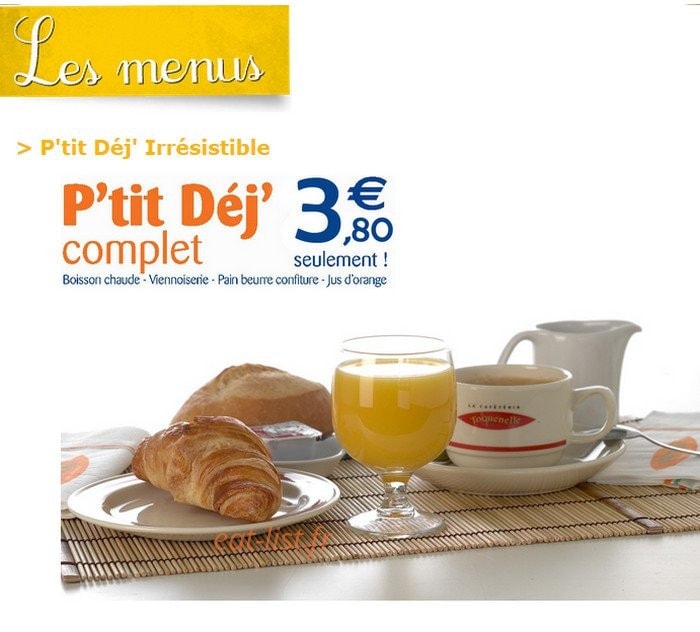 Toquenelle Cafétéria — carte page 1