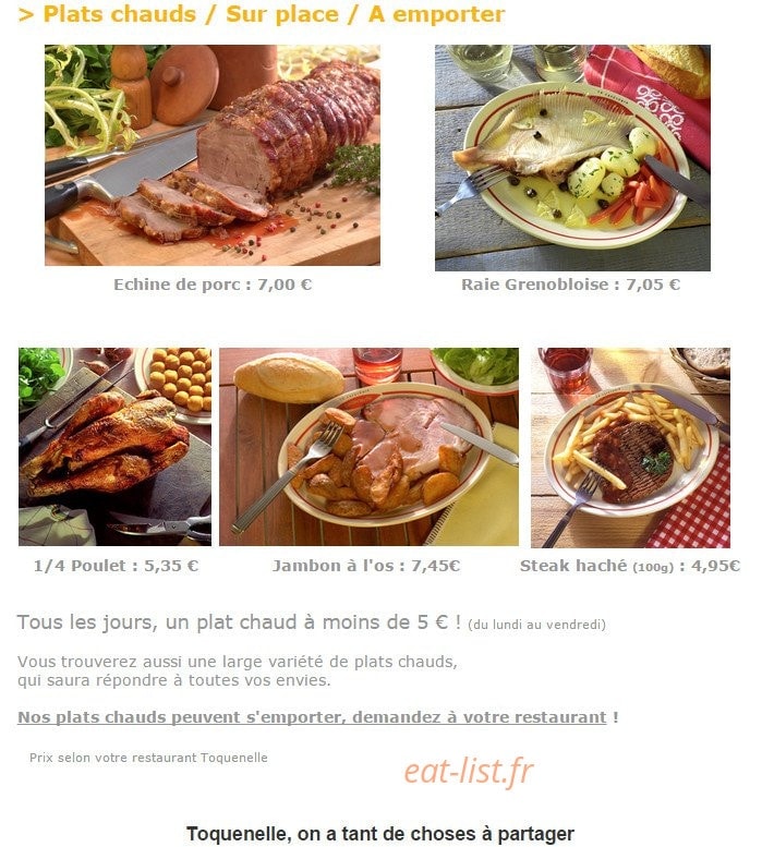 Toquenelle Cafétéria — carte page 3