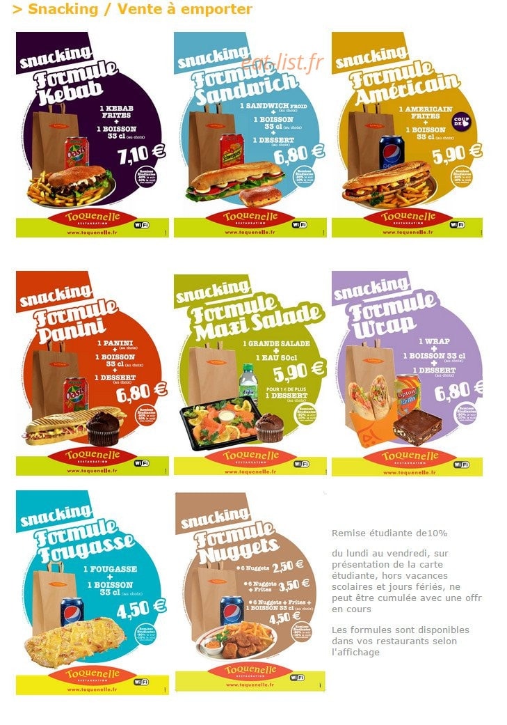 Toquenelle Cafétéria — carte page 2