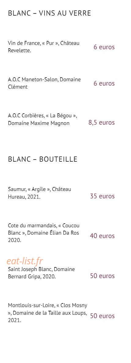 Vins Paradoxe — carte page 6