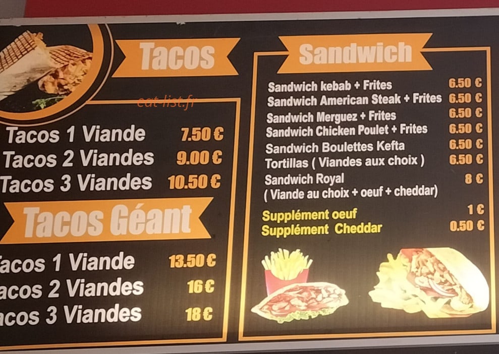 Oasis Kebab — carte page 1