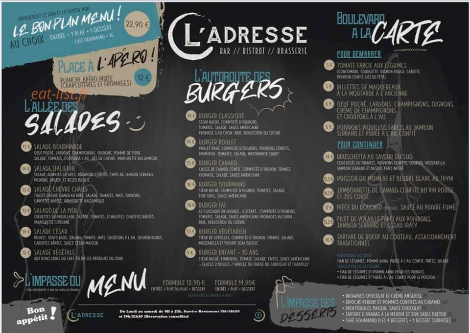 L'Adresse — carte page 1