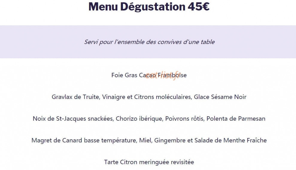 Le Jardin des Saveurs — carte page 4