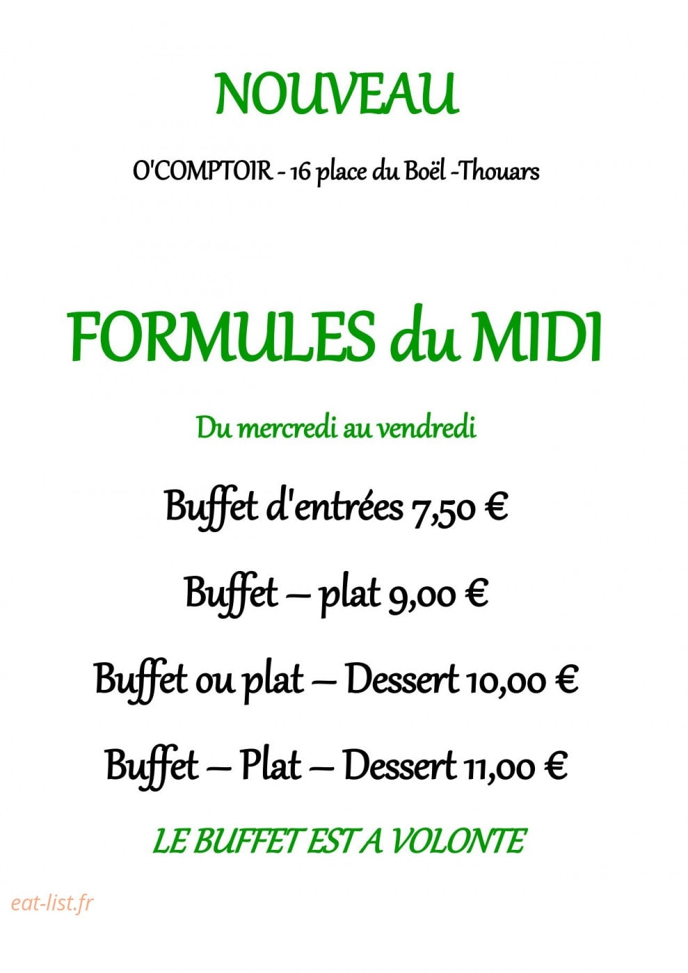 O Comptoir — carte page 2