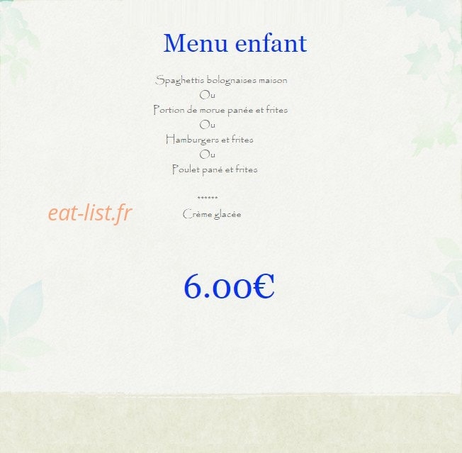 Restaurant des Canards — carte page 1