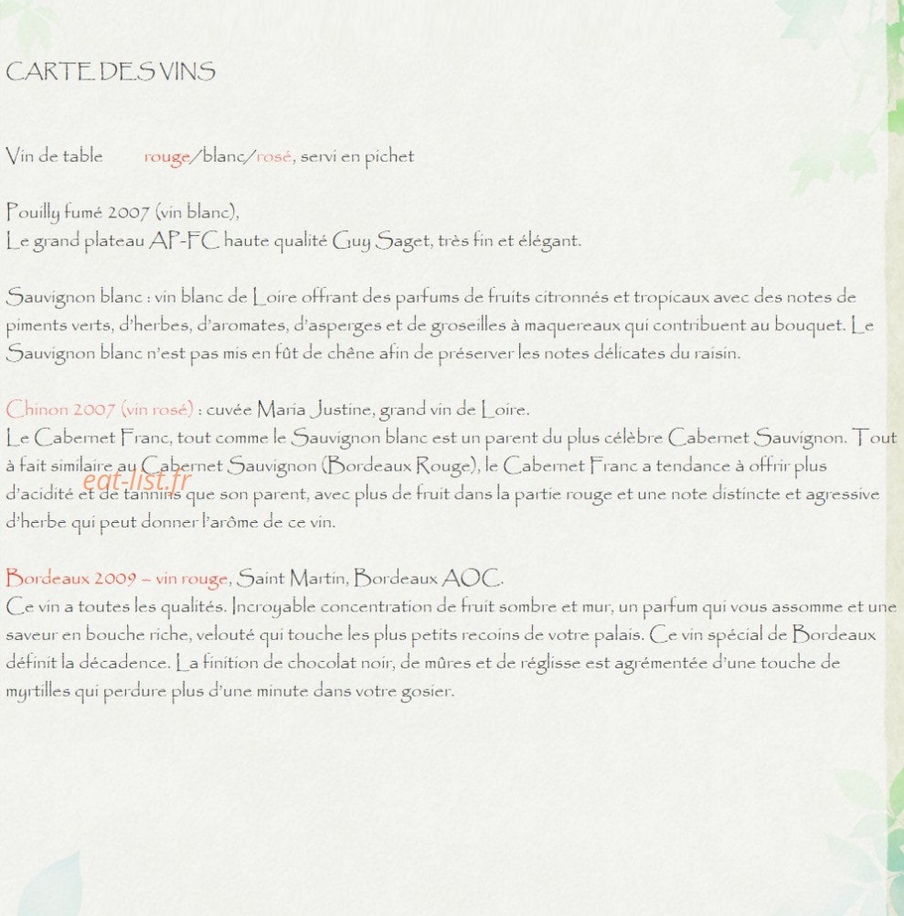 Restaurant des Canards — carte page 3