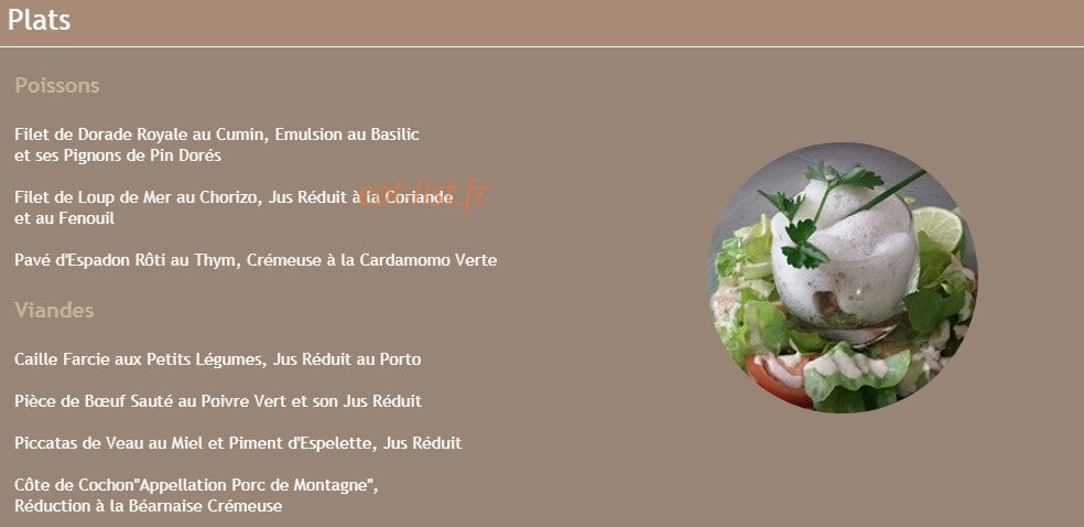 Le Relais des Saveurs — carte page 3