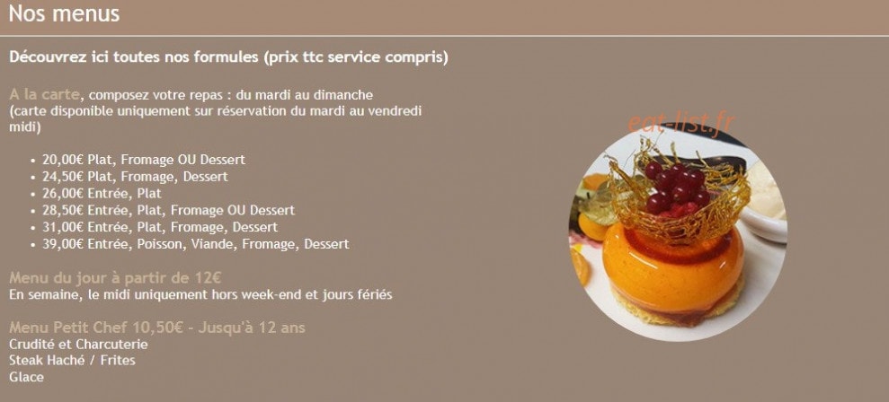 Le Relais des Saveurs — carte page 1
