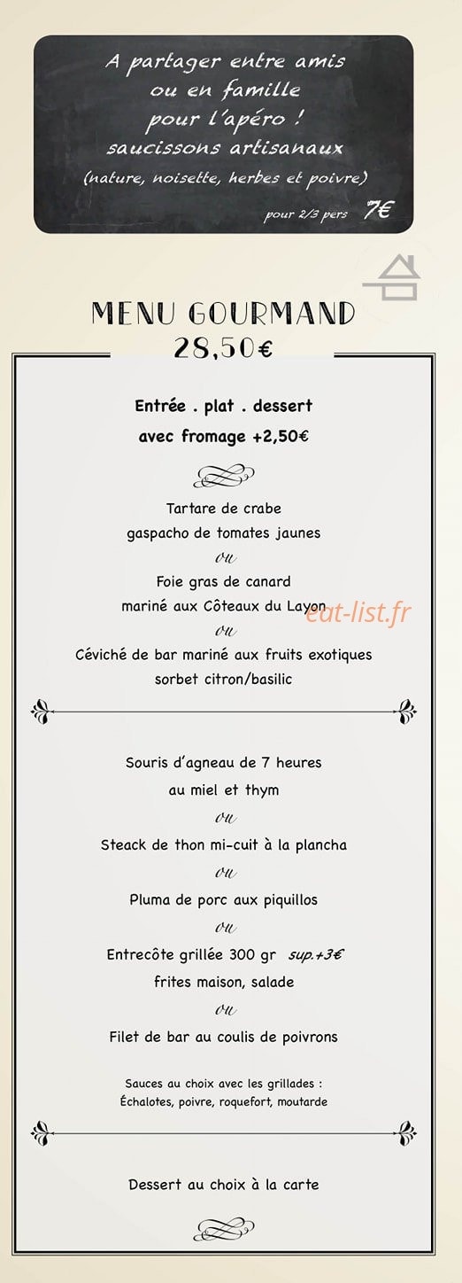 Restaurant le lac — carte page 1