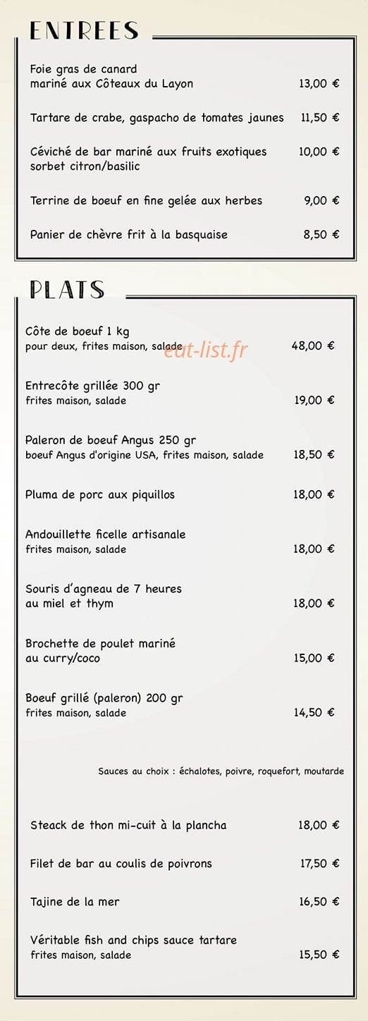 Restaurant le lac — carte page 3