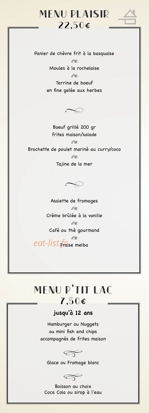 Restaurant le lac — carte page 2