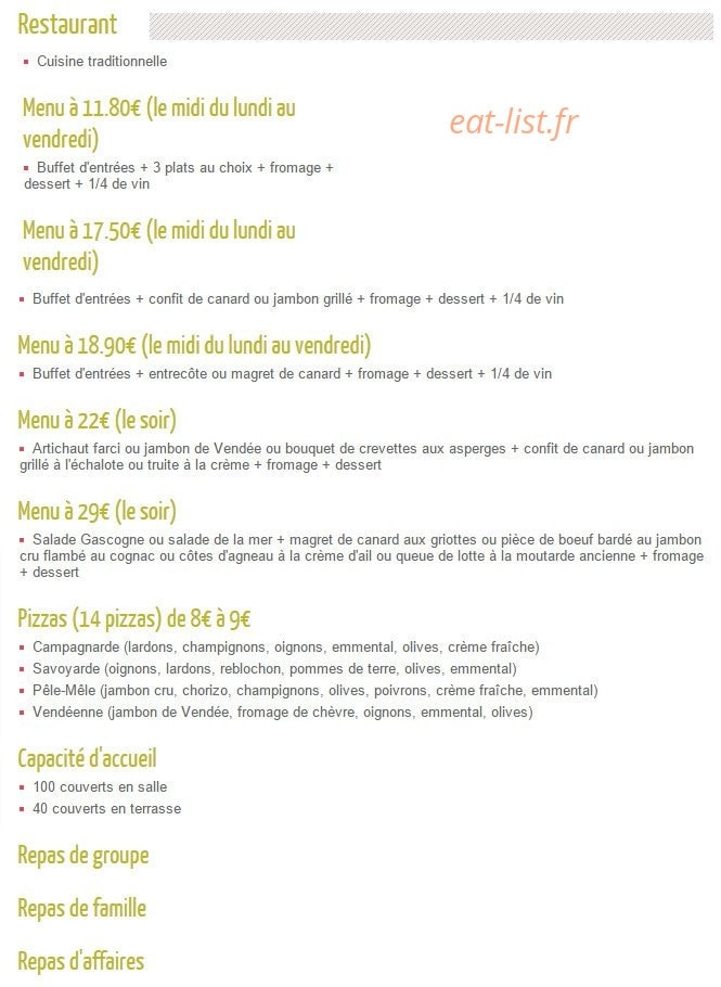 Auberge du cheval blanc — carte page 1