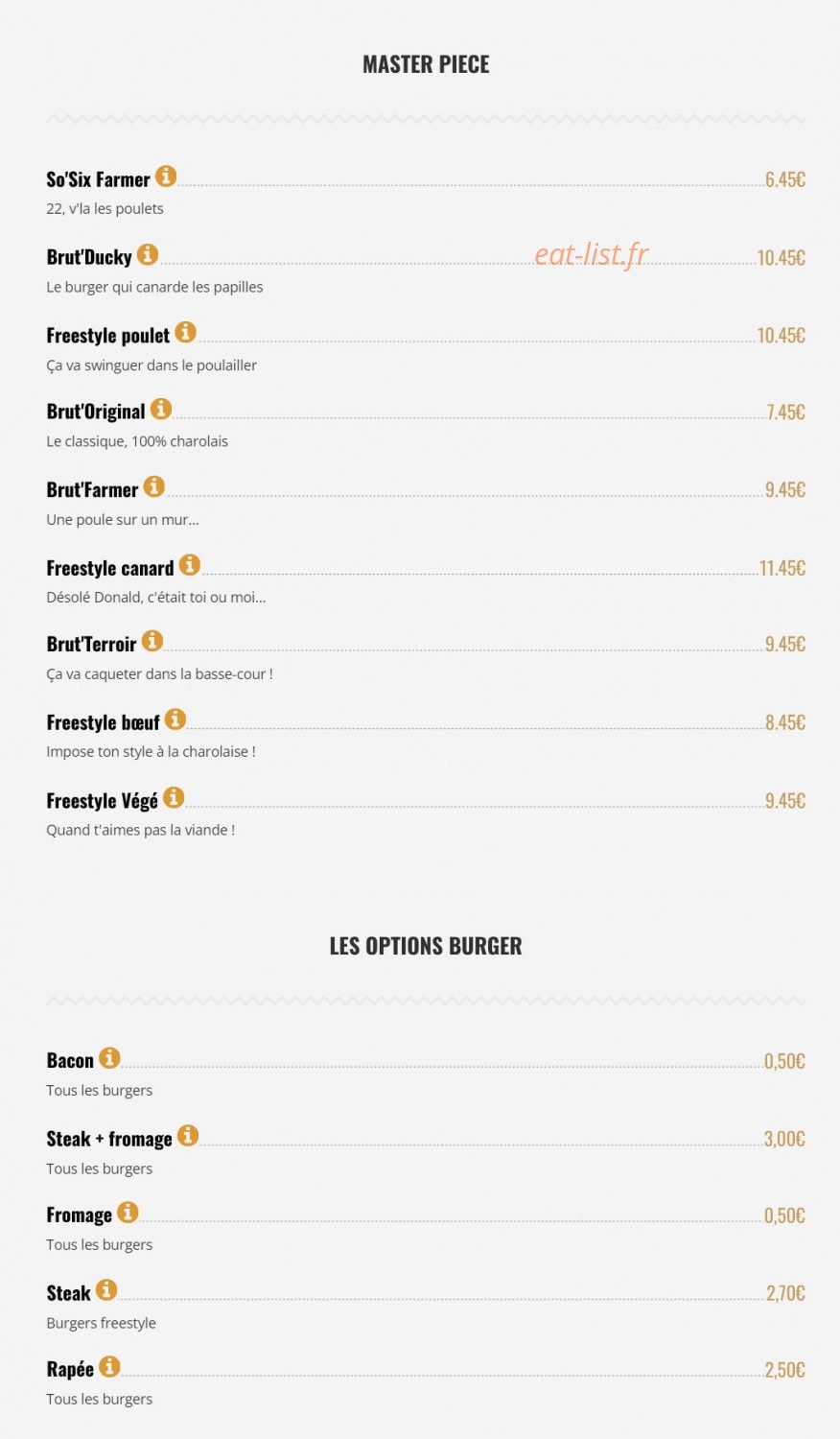 Brut Butcher — carte page 2