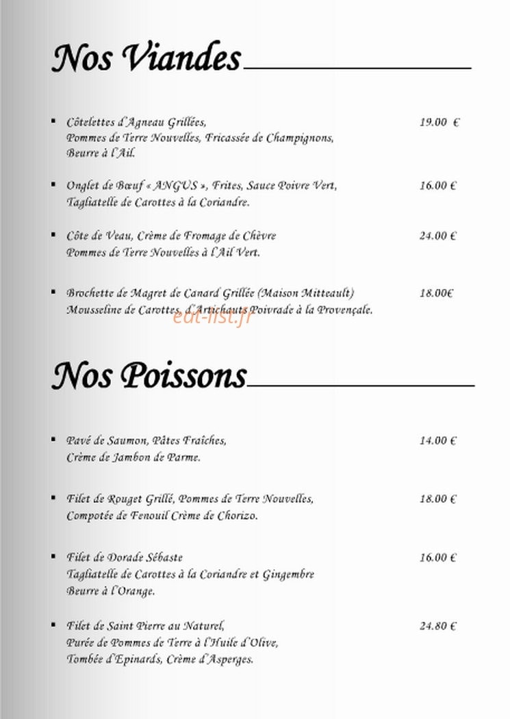 La Virgule à Chauray menu et photos — free download