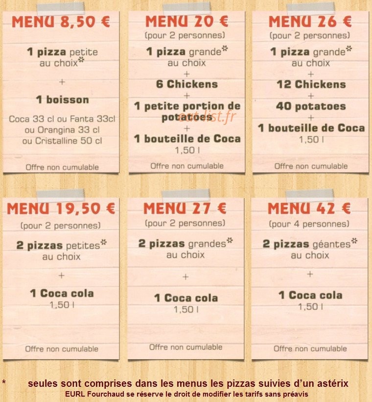 Loyo Pizz — carte page 1