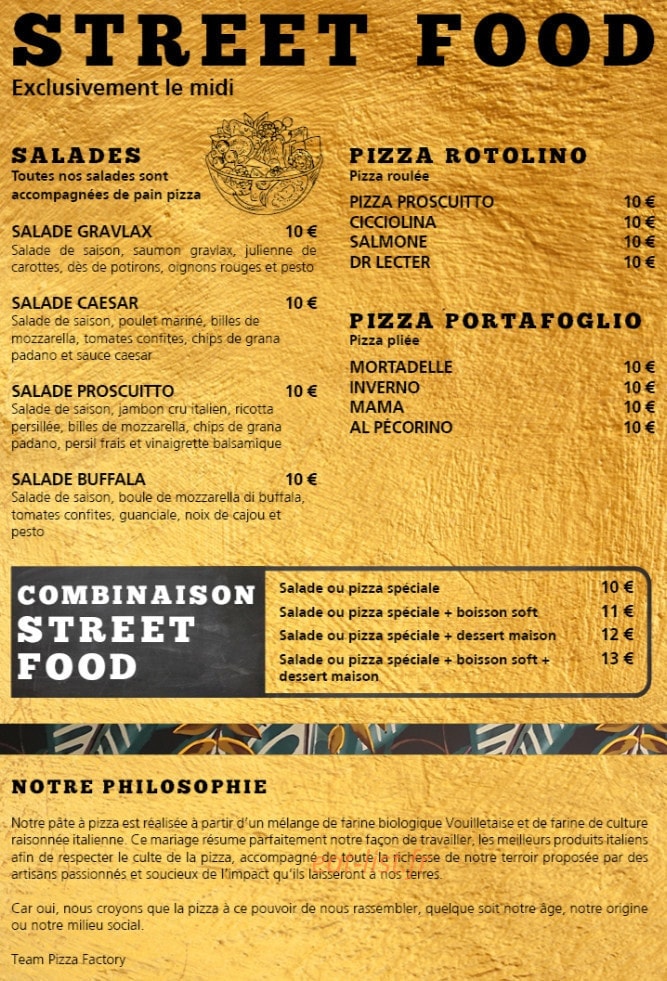 Pizza Factory — carte page 3