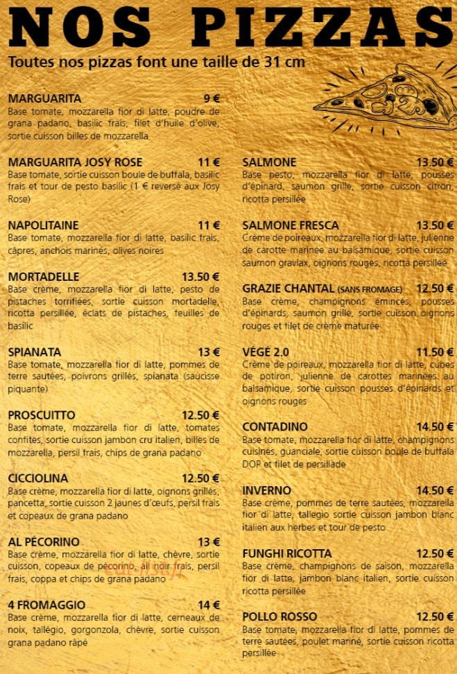Pizza Factory — carte page 1