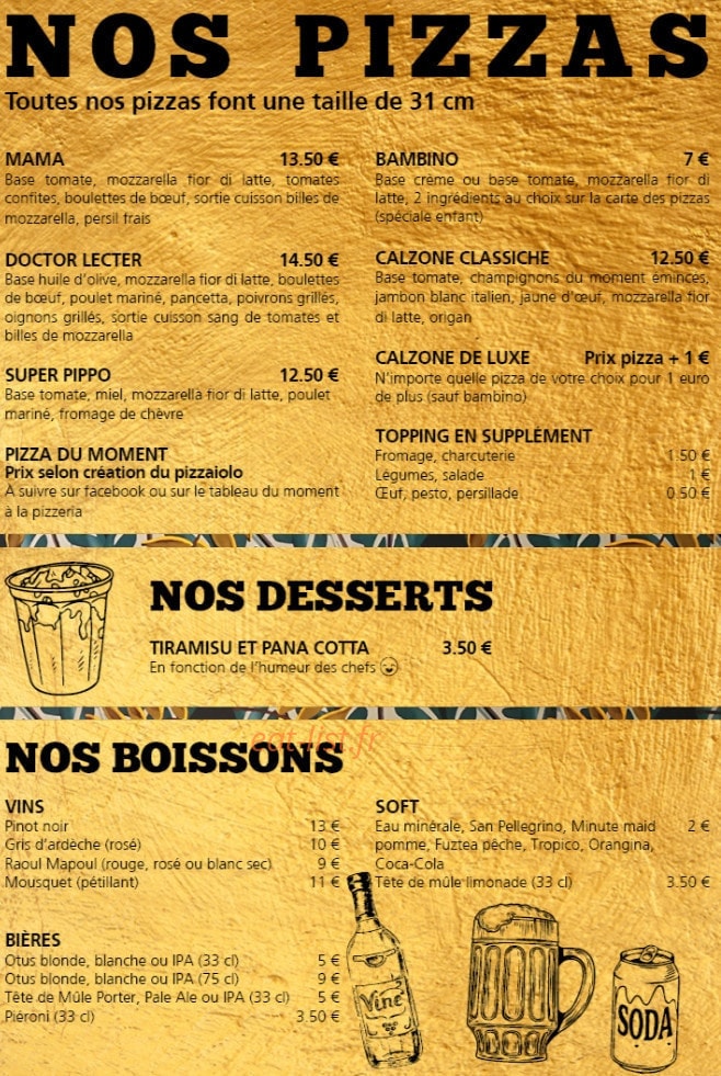 Pizza Factory — carte page 2