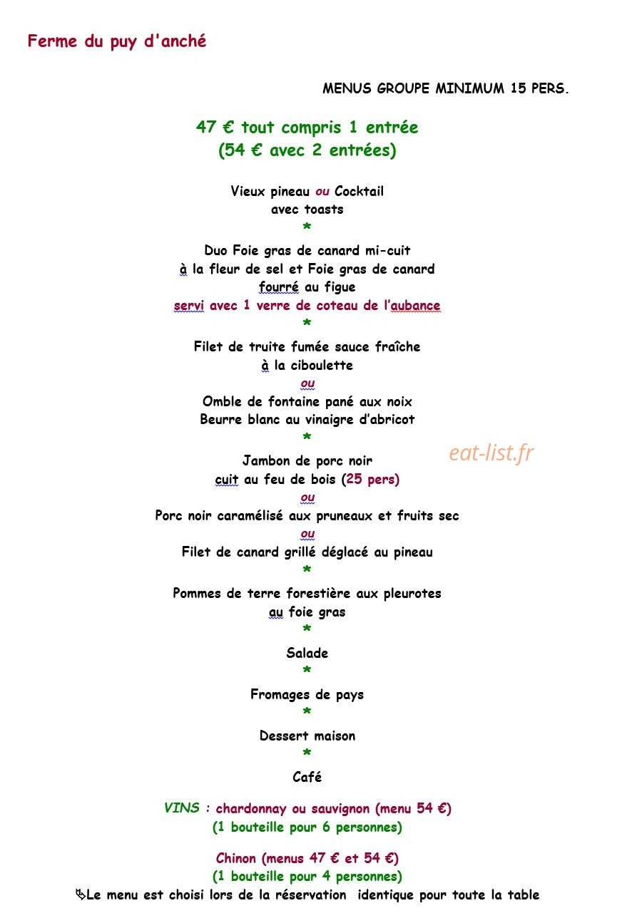 La ferme-auberge — carte page 4