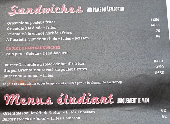 Burger Parth — carte page 2