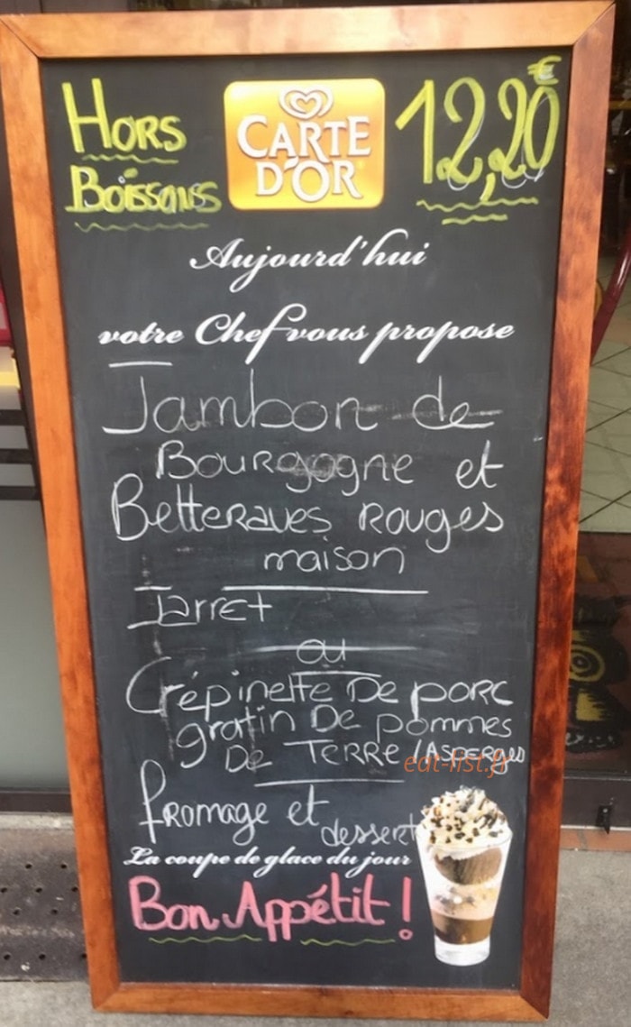 Café de la Gare Chez Céline — carte page 1