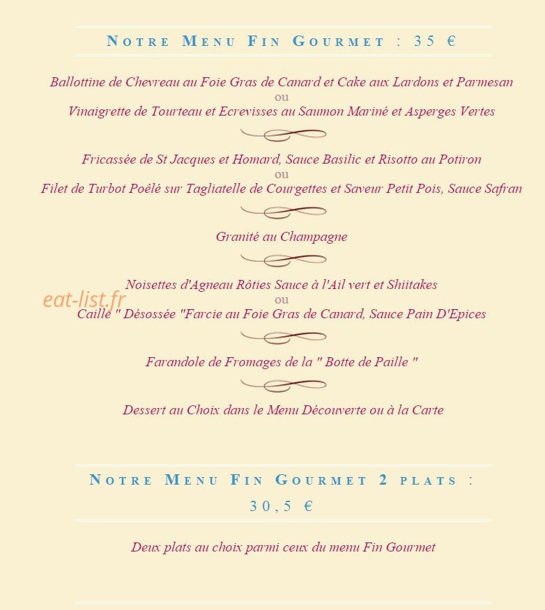 Le Fin Gourmet — carte page 2