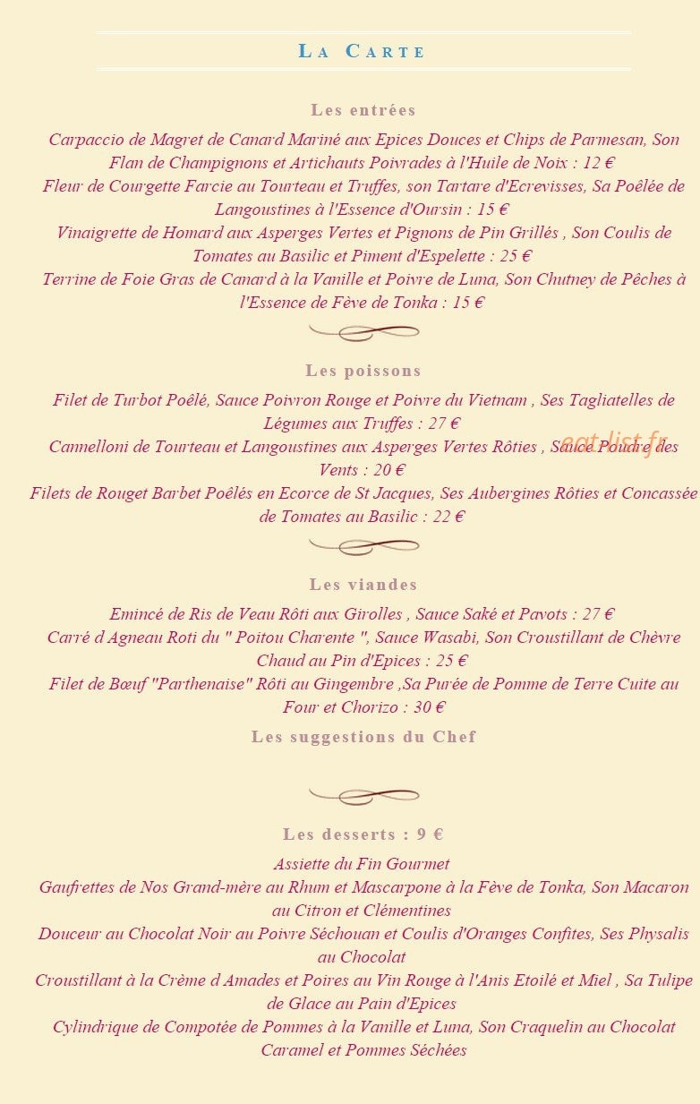 Le Fin Gourmet — carte page 3