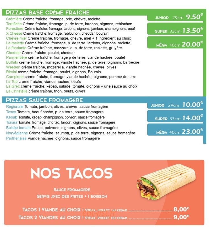 Top Pizza — carte page 3