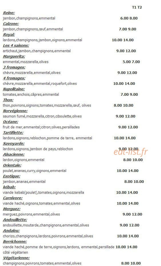 Les 4 Saisons Piz — carte page 4