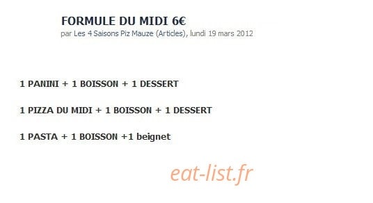 Les 4 Saisons Piz — carte page 1