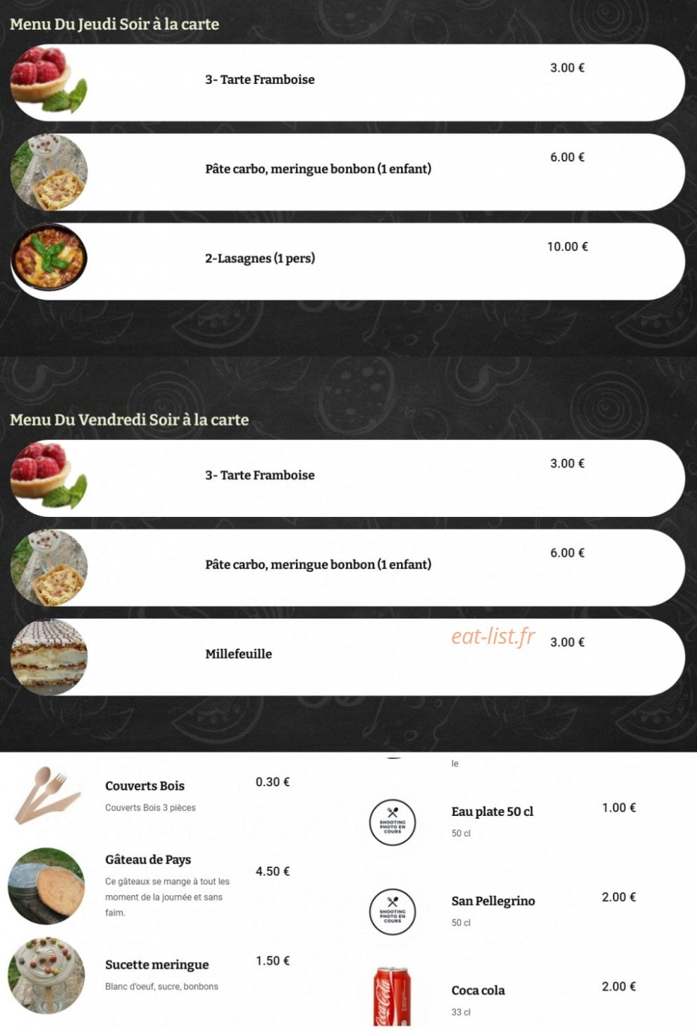 La Petite Fabrique — carte page 2