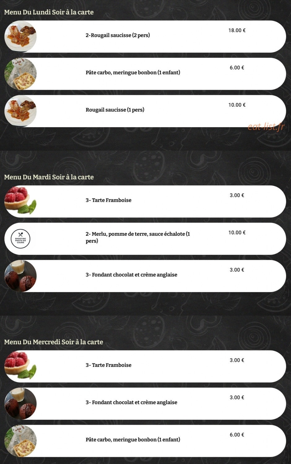 La Petite Fabrique — carte page 1
