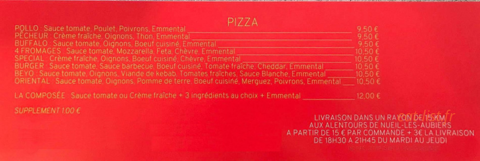 Kebab Beyo Pizza — carte page 2