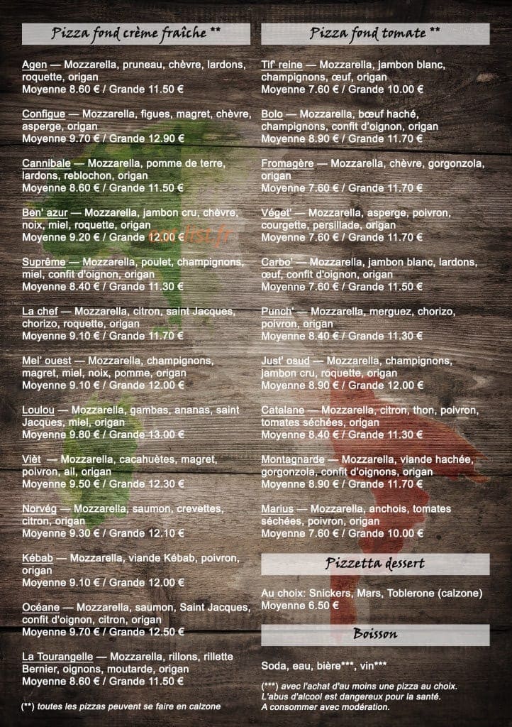 Pizz' Kikaf' 1 — carte page 1