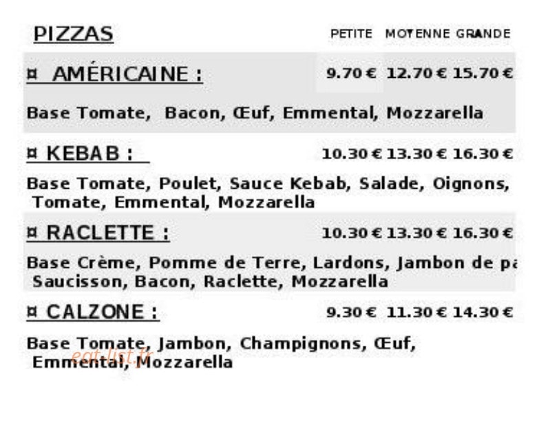 La Pizza au Feu de Bois — carte page 4