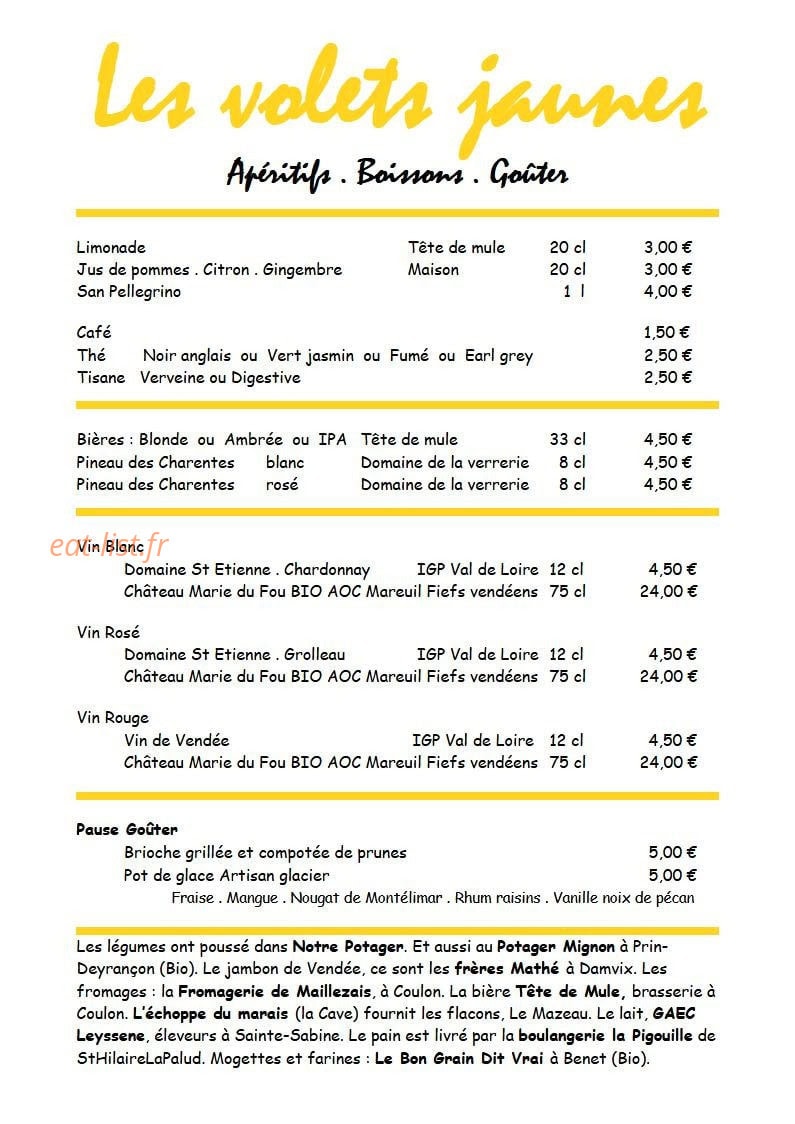 La table des volets jaunes — carte page 2