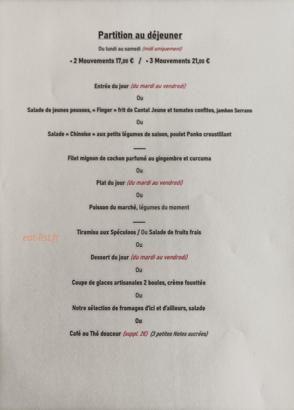 Agapes — carte page 2
