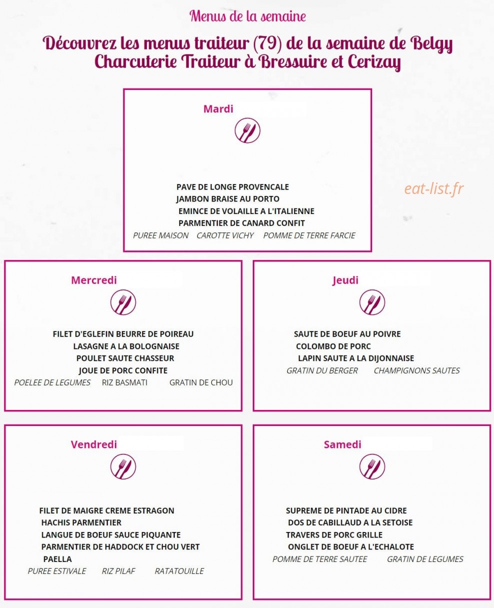 La Cuisine de Benoit — carte page 4