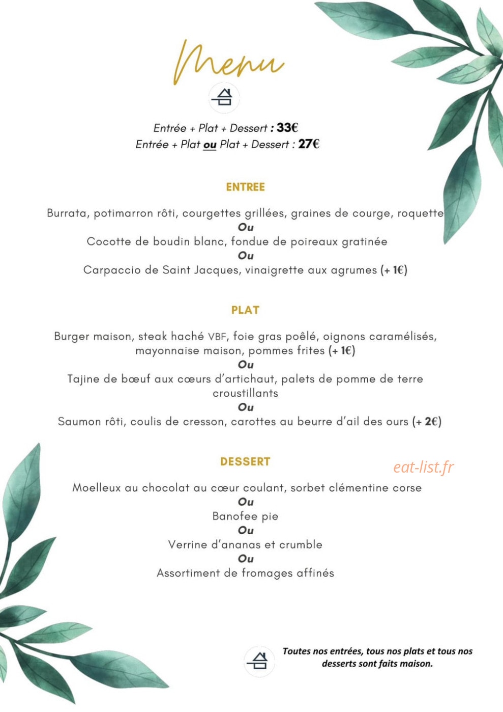 La Table du Puchaud — carte page 2