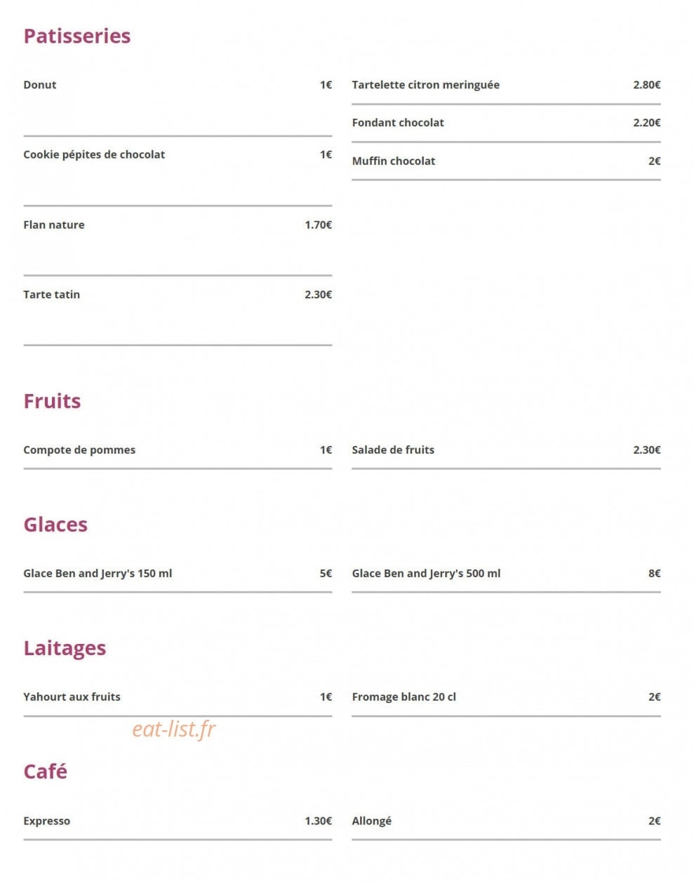 Miss Pizza — carte page 7