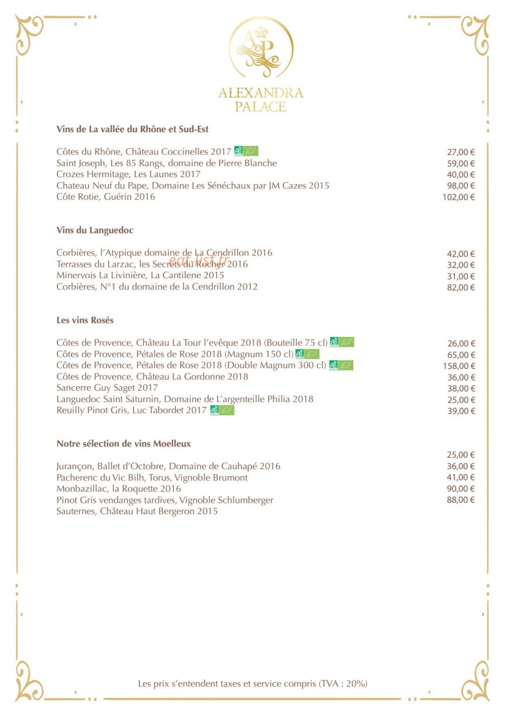 Le Daniel’s — carte page 7
