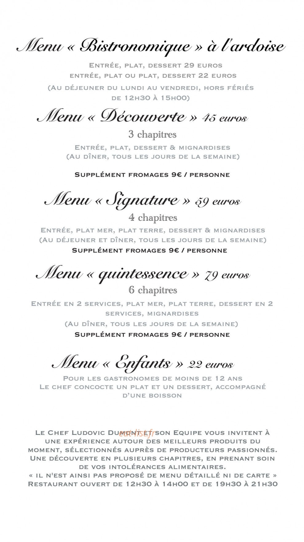 Le Daniel’s — carte page 1