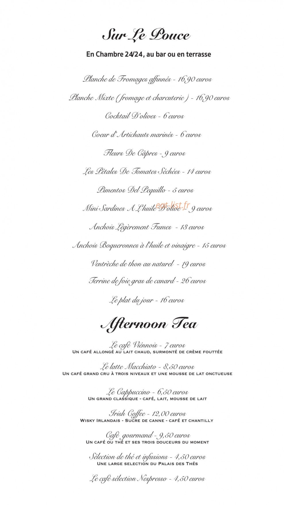 Le Daniel’s — carte page 2