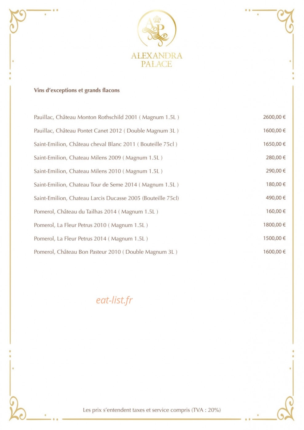 Le Daniel’s — carte page 8