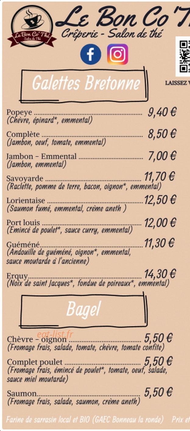 Le Bon Co'Thé — carte page 1