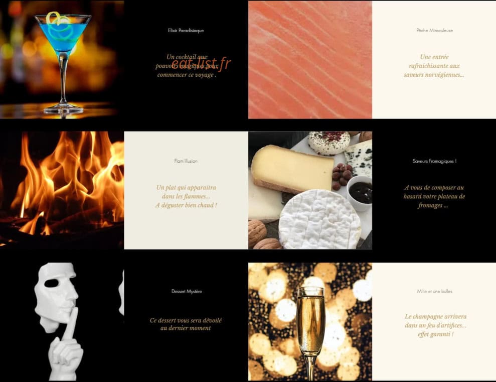 Le Dîner Mystère — carte page 1