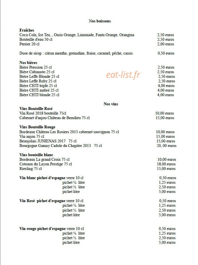 Resto Drive-In — carte page 3