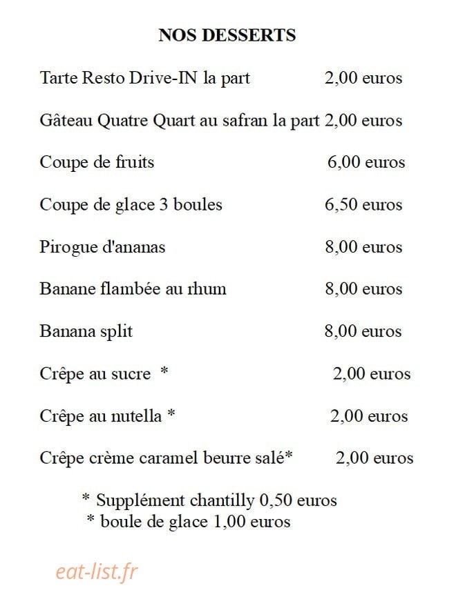 Resto Drive-In — carte page 6