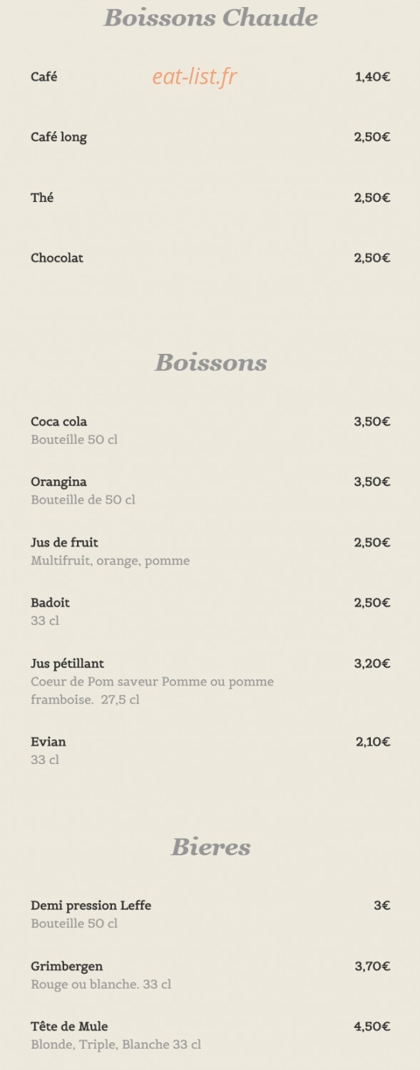 La Cantine — carte page 5