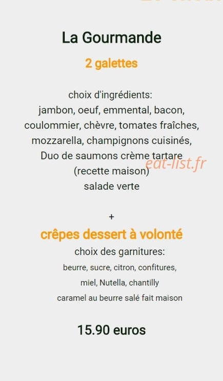 Crêpe O' beurre — carte page 4